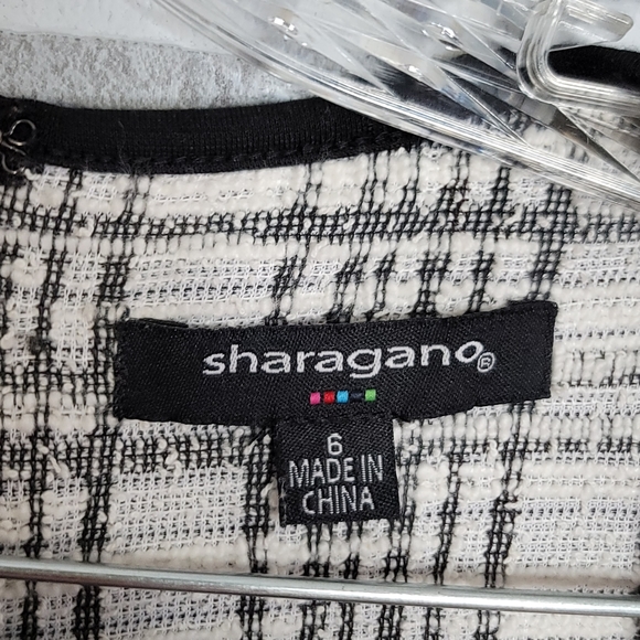 Sharagano Vintage Women's Textured Gray Tone Plaid Cocktail Dress Women's Size M - Picture 3 of 12